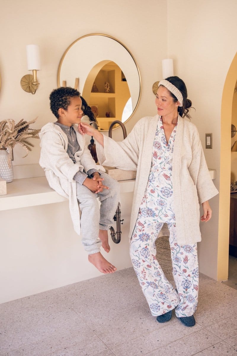 Dalga Cropped Robe | Luxury Cotton Handwoven Turkish Robe in