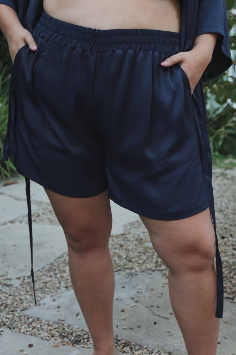 OddBird Loungewear Eco Satin Kardeş Loungewear Shorts - SECONDS/SAMPLE