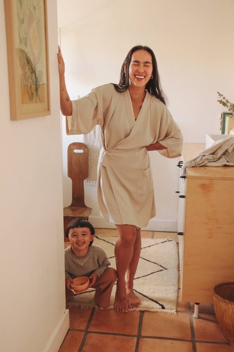 OddBird Loungewear Eco Satin Selin Sleep/Play Dress  - SECONDS/SAMPLE