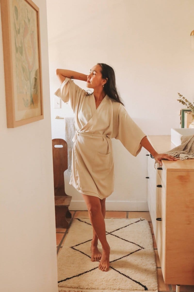 OddBird Loungewear Eco Satin Selin Sleep/Play Dress  - SECONDS/SAMPLE