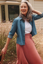 *E.E.L.E* Abla A-Line Wrap Skirt - Canyon Rose - KLEABLACRXSS - OddBird Co.