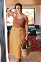 *E.E.L.E* Abla A-Line Wrap Skirt - Marigold -  - OddBird Co.