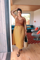 *E.E.L.E* Abla A-Line Wrap Skirt - Marigold -  - OddBird Co.