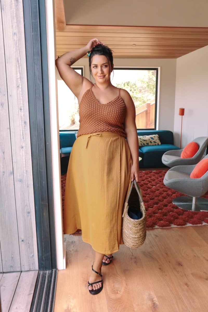 *E.E.L.E* Abla A-Line Wrap Skirt - Marigold -  - OddBird Co.