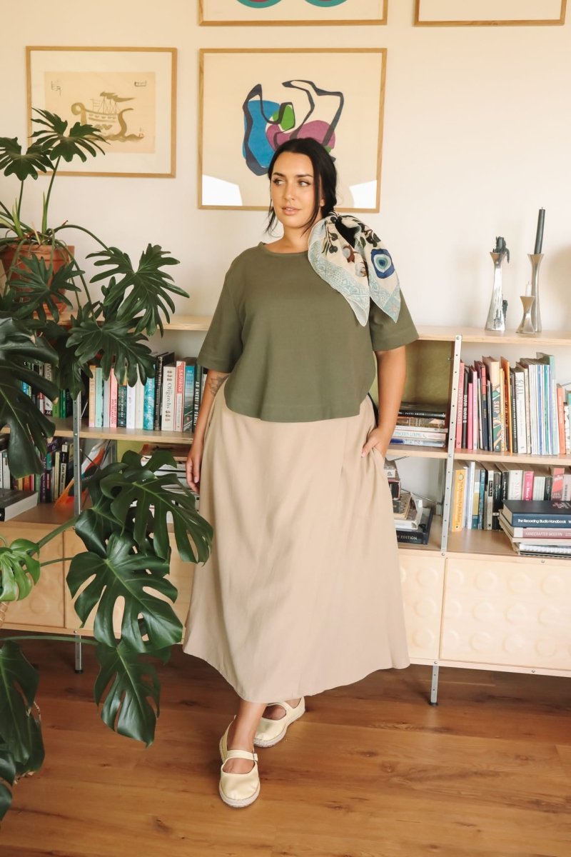 *E.L.L.E* Harika Shirt - Olive - TLEHARIKAOLIVXSS - OddBird Co.