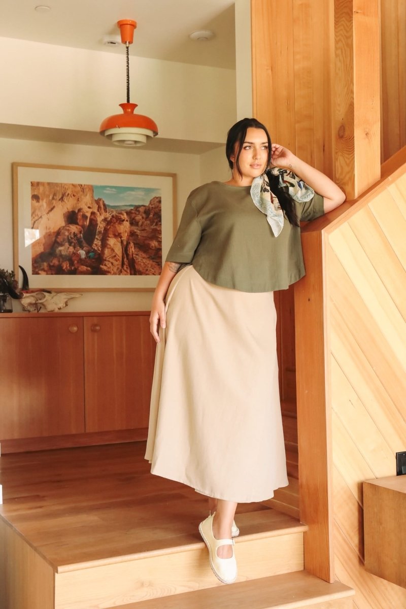 *E.L.L.E* Harika Shirt - Olive - TLEHARIKAOLIVXSS - OddBird Co.