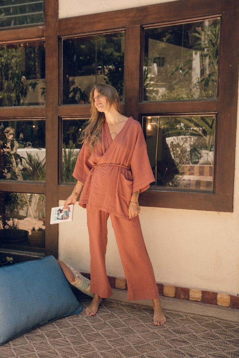 Kardeş Loungewear Separates - Canyon Rose - LKSTOPCRXS - OddBird Co.