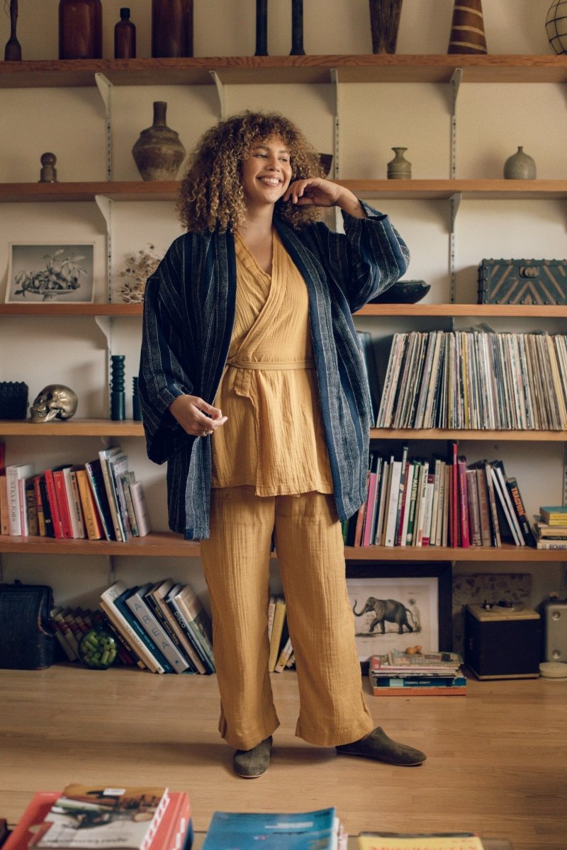 Kardeş Loungewear Separates - Marigold - LKSTOPMGXS2 - OddBird Co.