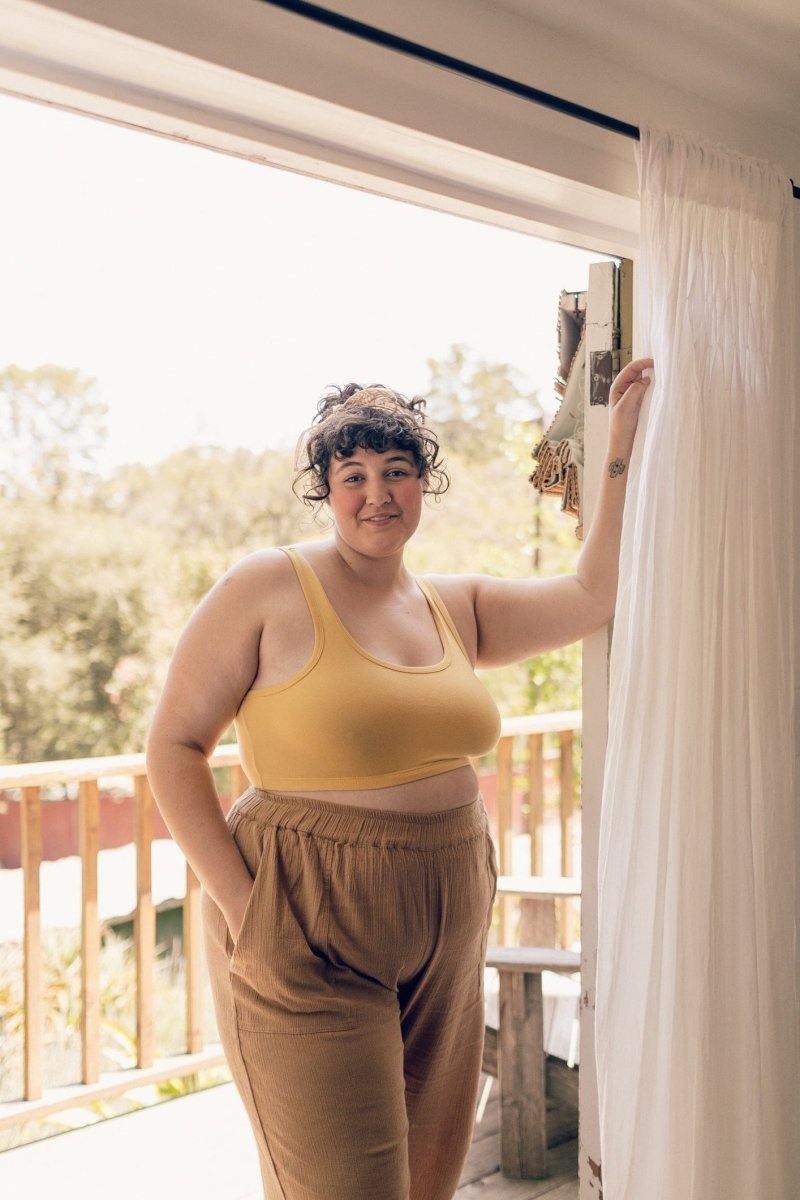 Kardeş Şile Loungewear Separates - Kahve - XLKSTOPK1X - OddBird Co.