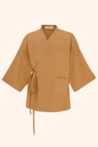 Kardeş Şile Loungewear Separates - Kahve - XLKSTOPK1X - OddBird Co.