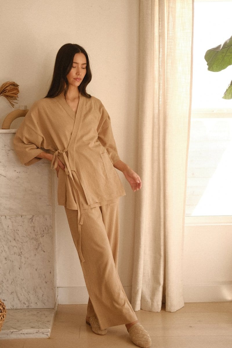OddBird Loungewear Kardeş Şile Loungewear Separates - Mediterranean Sand