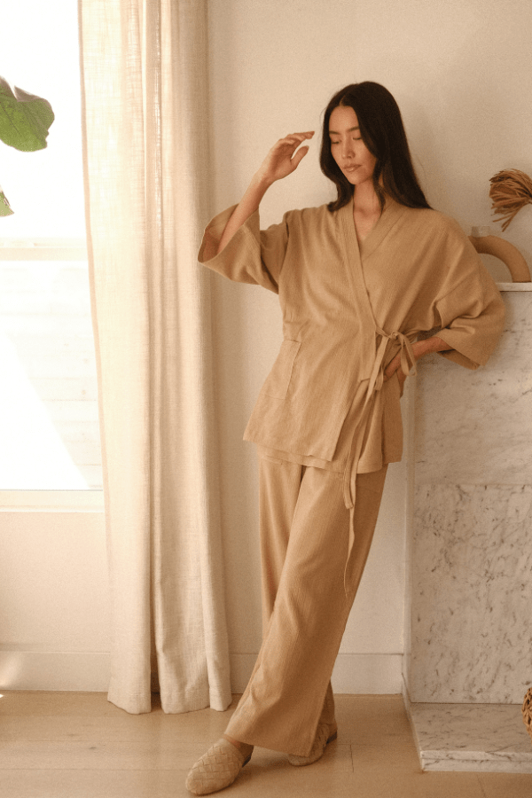 OddBird Loungewear Kardeş Şile Loungewear Separates - Mediterranean Sand