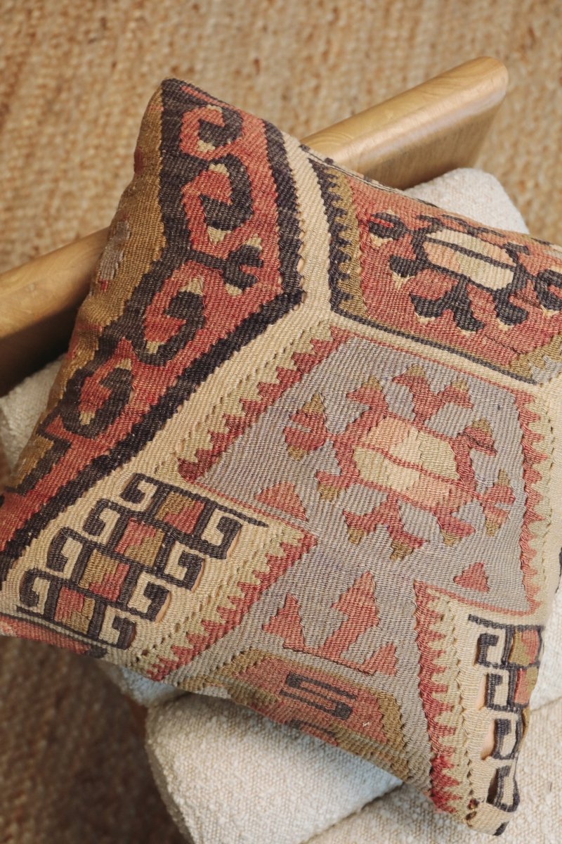 Kilim Square Pillow Dokuz - PC13 - OddBird Co.