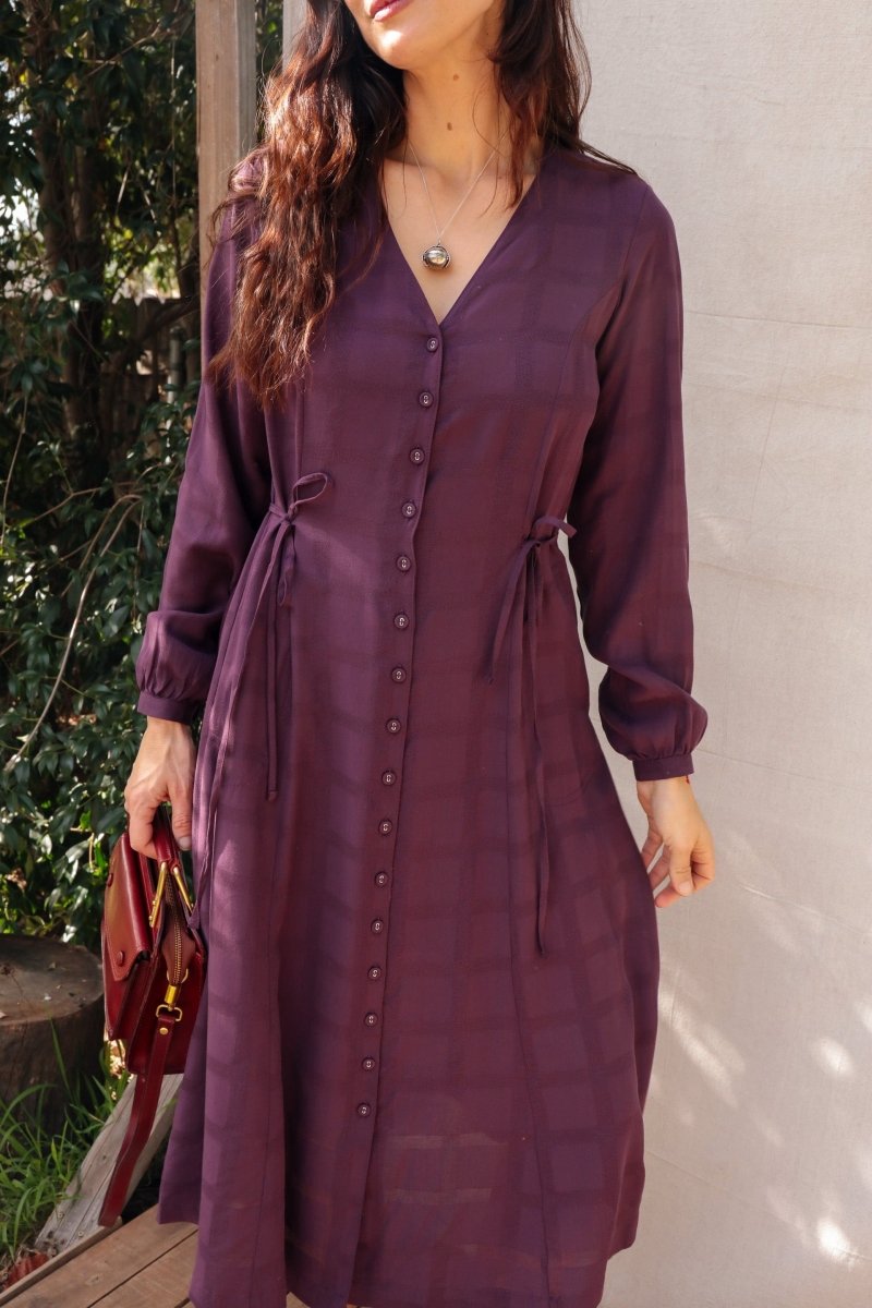 Limited Edition Dilek Dress - Long - Sleeve - DLEDILEKLSPLUMXS - OddBird Co.