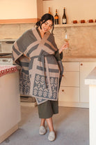 OddBird Loungewear Limited Edition Sarıl 4-Way Knit - Printed Latte - PREORDER