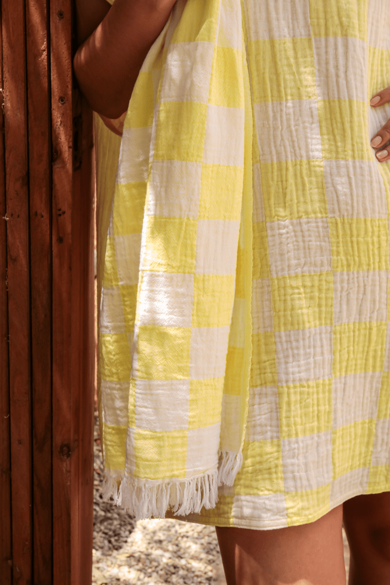 OddBird Co. Limonata Check Handwoven Bath Towel