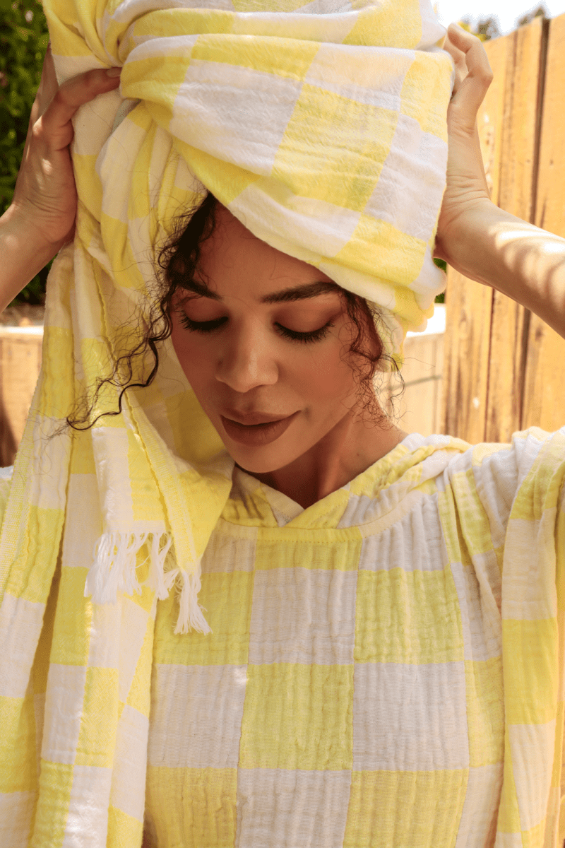 OddBird Co. Limonata Check Handwoven Bath Towel