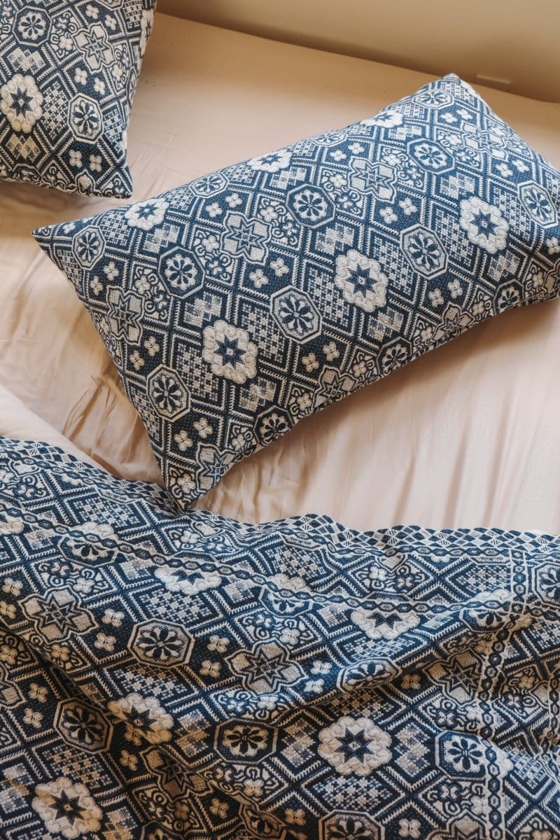 OddBird Blankets Indigo Mosaic Handwoven Pillowcases