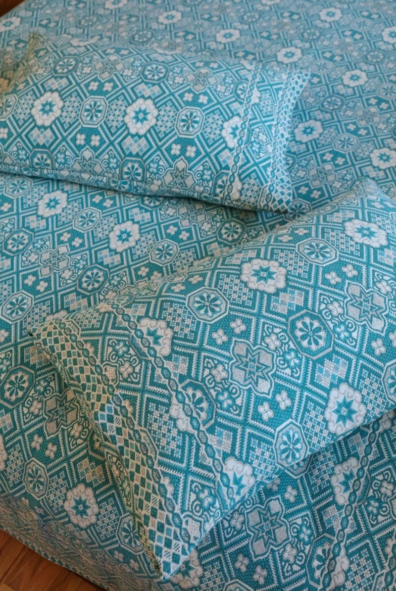 OddBird Blankets Sage Green Mosaic Handwoven Pillowcases