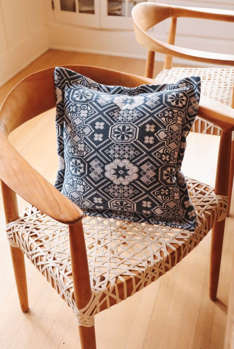 OddBird Blankets Chocolate Brown Mosaic Handwoven Throw Pillow