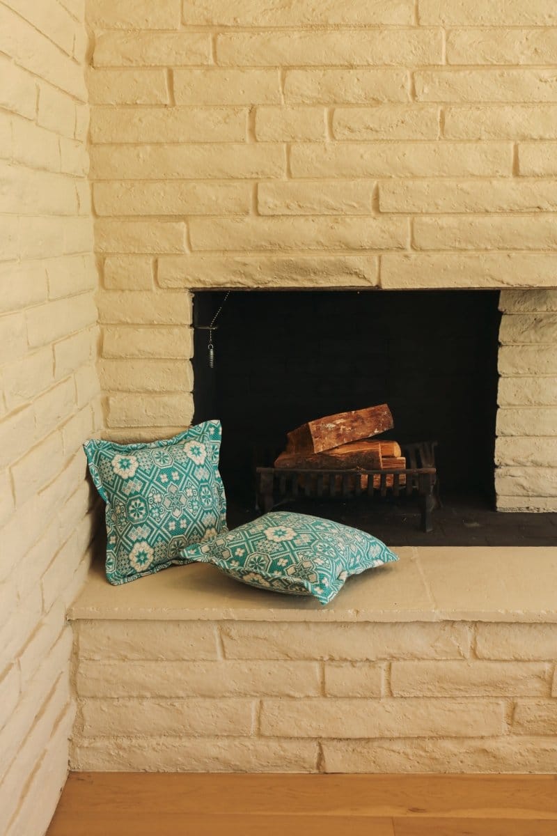 OddBird Blankets Turquoise Mosaic Handwoven Throw Pillow