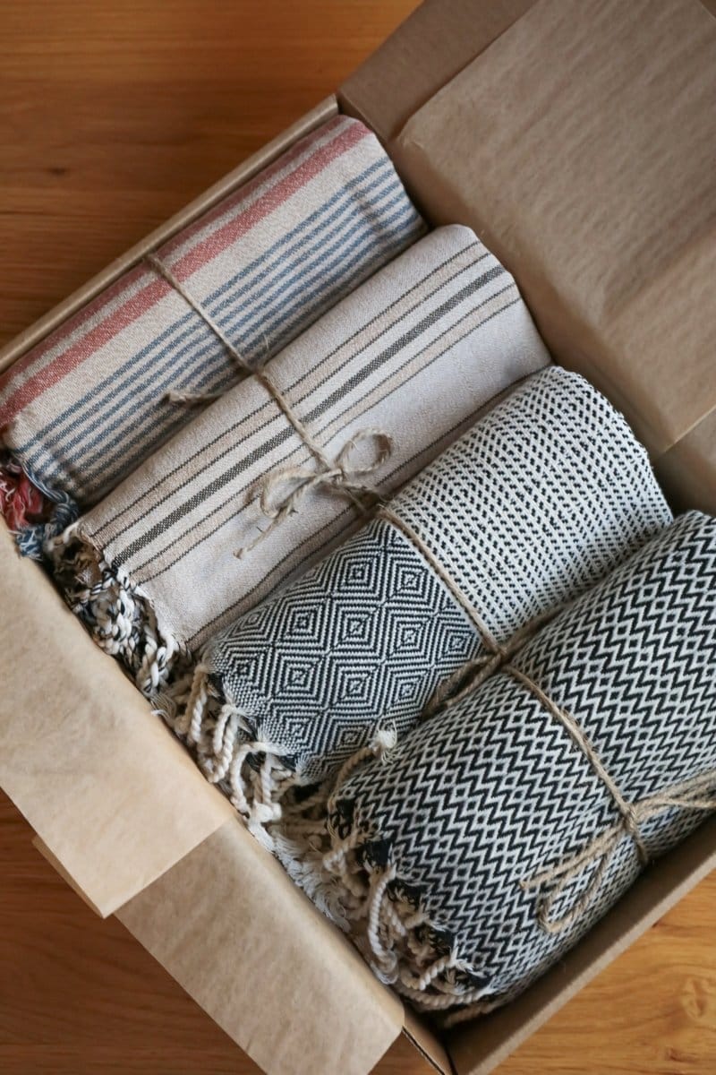 OddBird Towels 4 x Bath Towels Mystery Box - Handwoven Turkish Towels