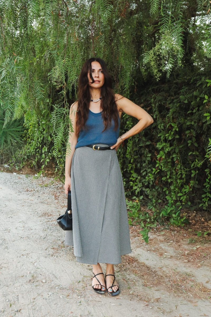 *NEW* Abla A-Line Wrap Skirt - Gingham -  - OddBird Co.