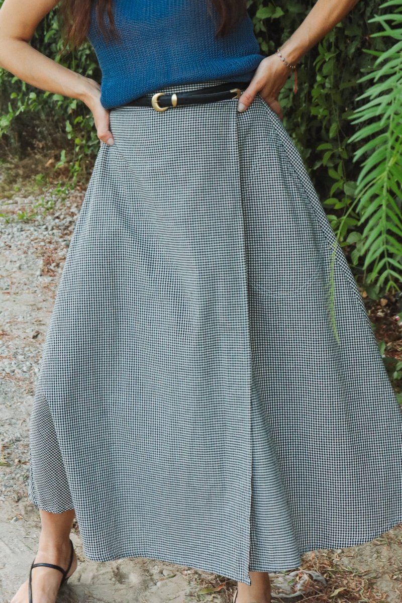 *NEW* Abla A-Line Wrap Skirt - Gingham -  - OddBird Co.
