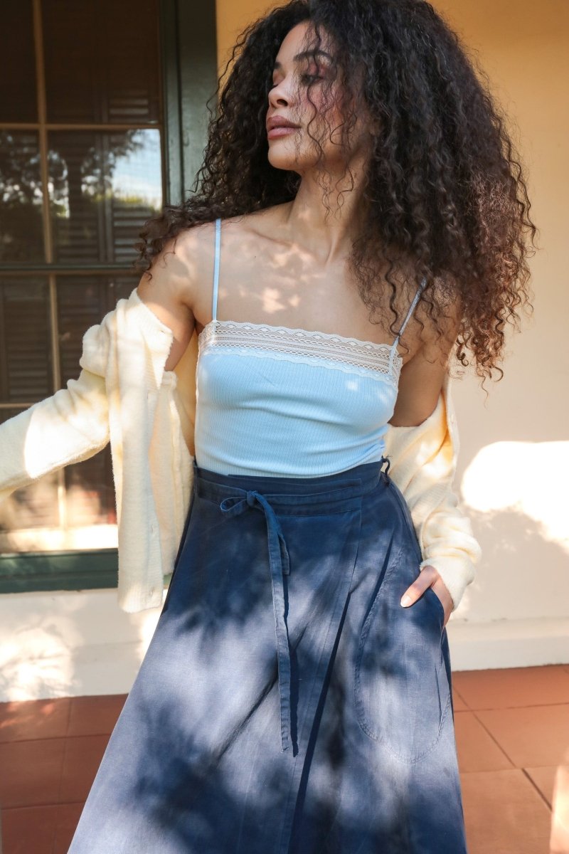 *NEW* Abla A - Line Wrap Skirt - Indigo - KLEEMREINDIXSS - OddBird Co.