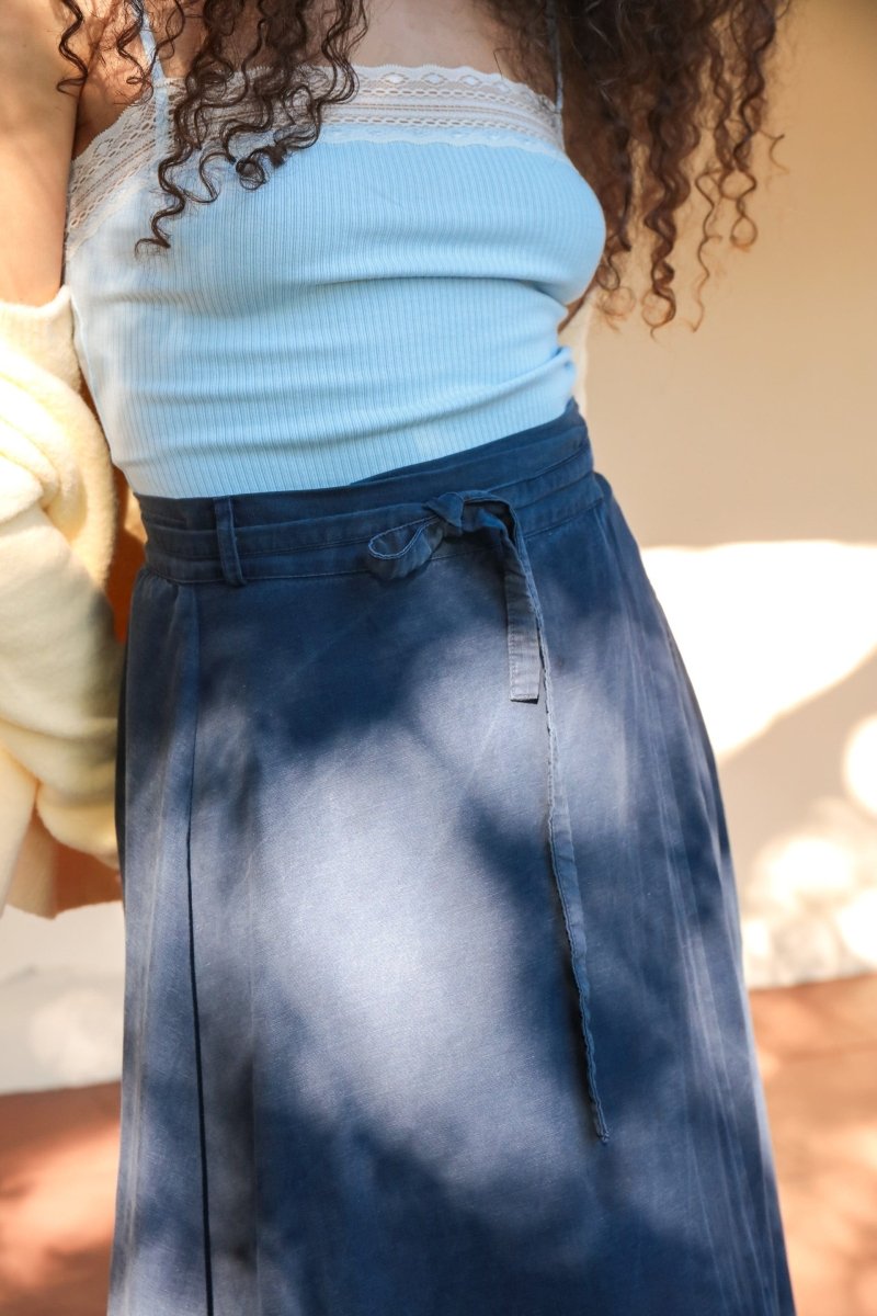 *NEW* Abla A - Line Wrap Skirt - Indigo - KLEEMREINDIXSS - OddBird Co.
