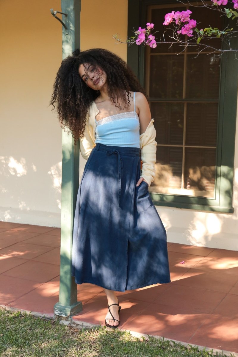 *NEW* Abla A - Line Wrap Skirt - Indigo - KLEEMREINDIXSS - OddBird Co.