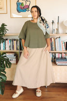 *NEW* Abla A-Line Wrap Skirt - Khaki -  - OddBird Co.