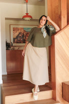 *NEW* Abla A-Line Wrap Skirt - Khaki -  - OddBird Co.