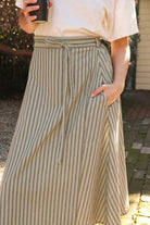 *NEW* Abla A - Line Wrap Skirt - Minted Stripe - KLEEMREMINTXSS - OddBird Co.