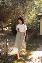*NEW* Abla A - Line Wrap Skirt - Minted Stripe - KLEEMREMINTXSS - OddBird Co.