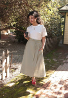 *NEW* Abla A - Line Wrap Skirt - Minted Stripe - KLEEMREMINTXSS - OddBird Co.