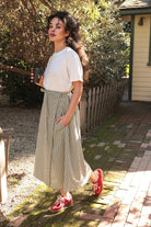 *NEW* Abla A - Line Wrap Skirt - Minted Stripe - KLEEMREMINTXSS - OddBird Co.