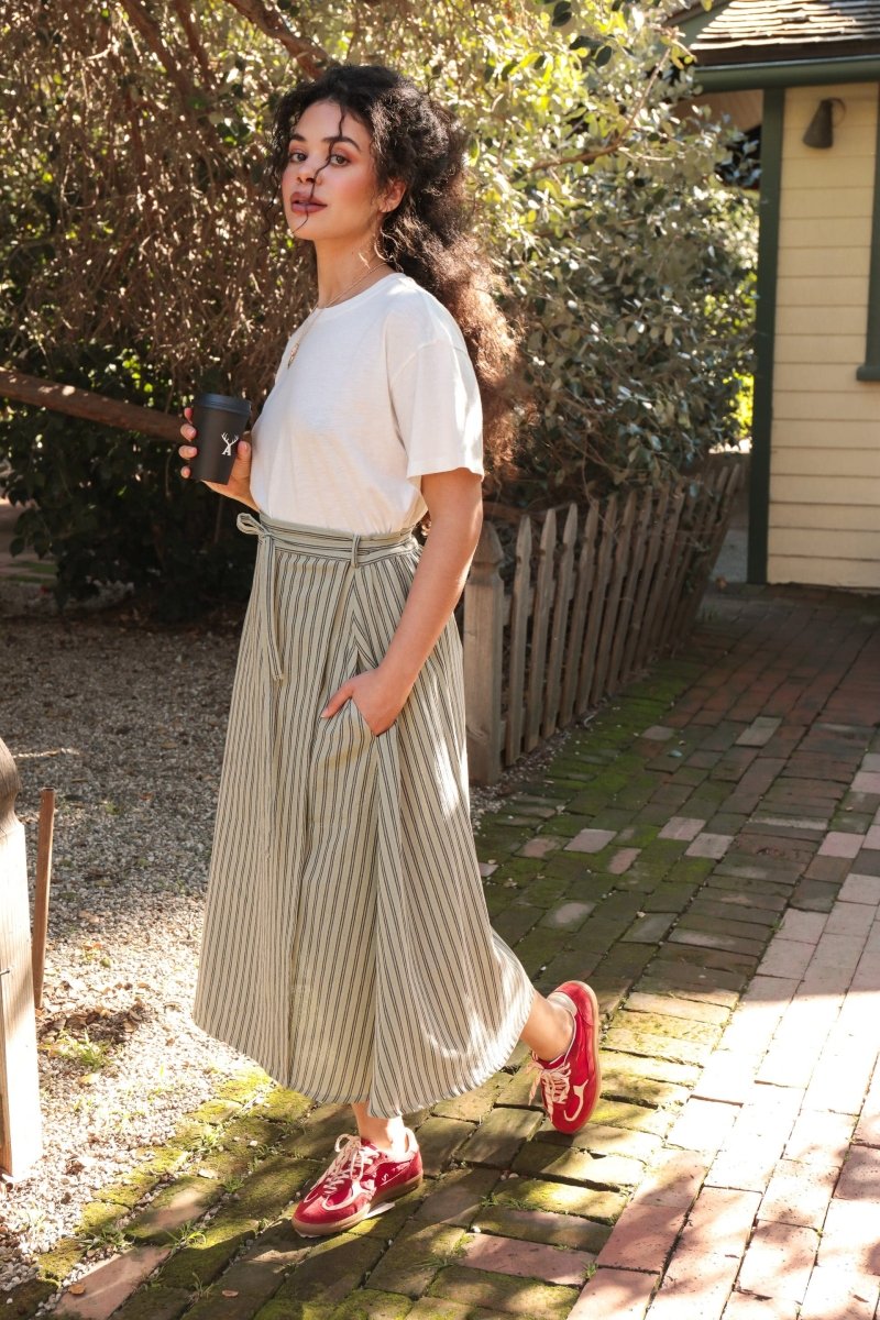 *NEW* Abla A - Line Wrap Skirt - Minted Stripe - KLEEMREMINTXSS - OddBird Co.