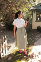 *NEW* Abla A - Line Wrap Skirt - Minted Stripe - KLEEMREMINTXSS - OddBird Co.