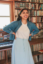 *NEW* Abla A - Line Wrap Skirt - Soft Blue -  - OddBird Co.