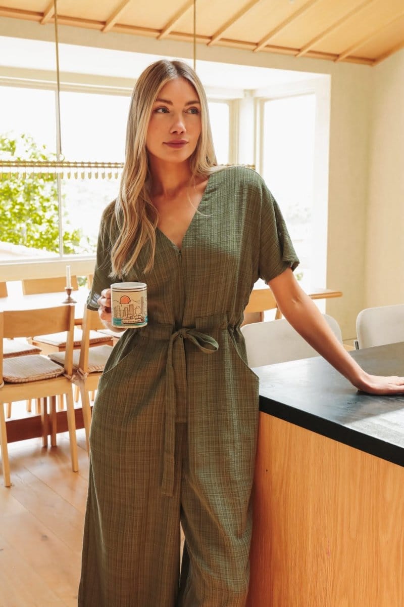 OddBird Co. Loungewear Olive Green / XS *NEW* Divane Jumpsuit