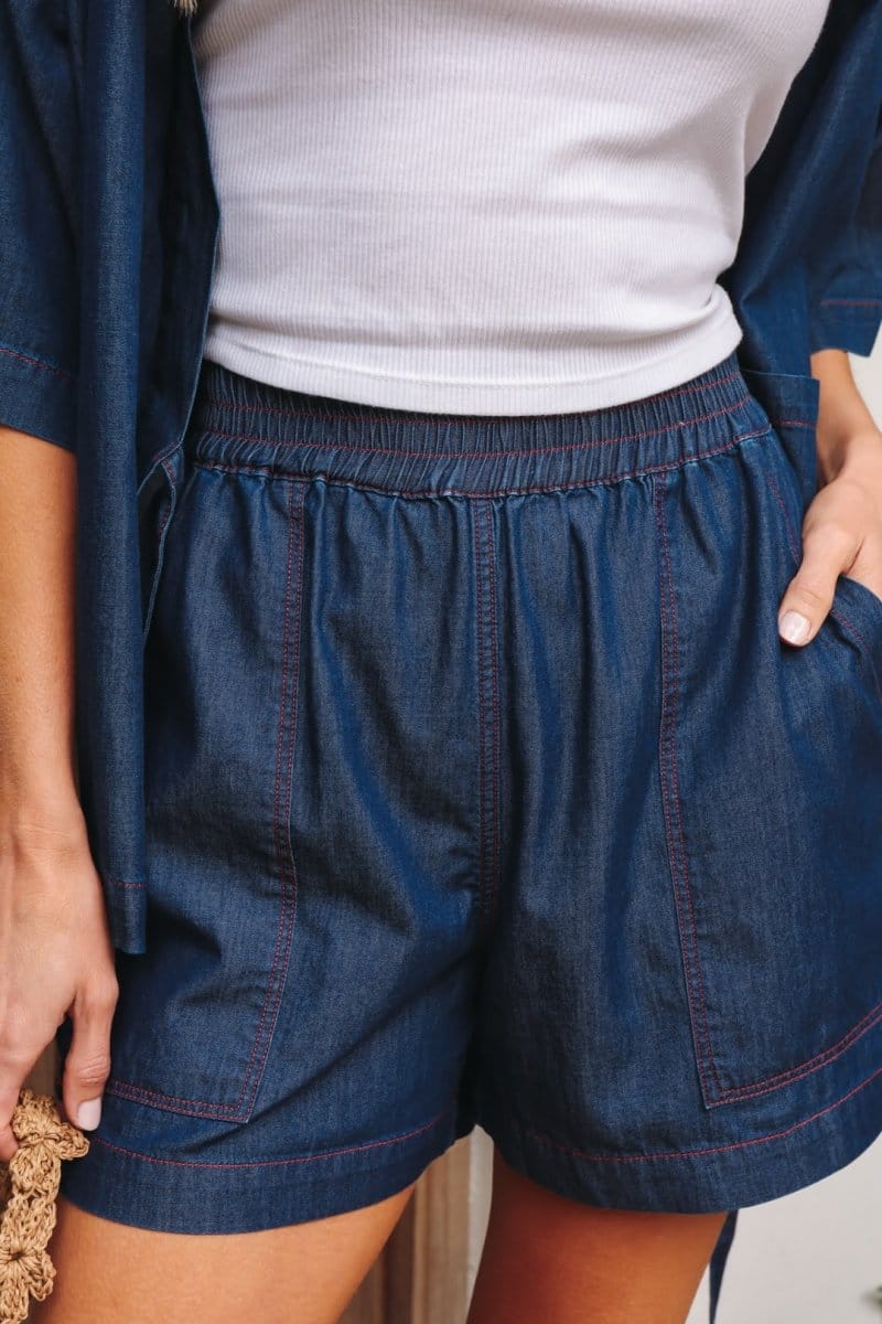 OddBird Loungewear *NEW* Kardeş Loungewear Shorts - Chambray