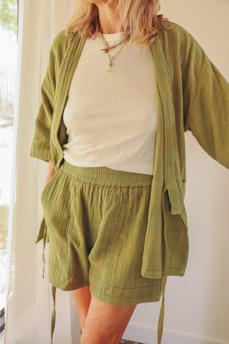 *New* Kardeş Loungewear Shorts - Yeşil - SLEKYESILXS - OddBird Co.