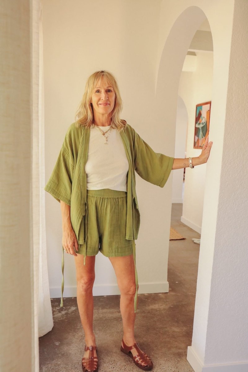 *New* Kardeş Loungewear Shorts - Yeşil - SLEKYESILXS - OddBird Co.