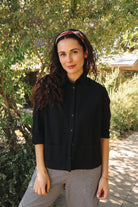 *NEW* Limited Edition Melek Cropped Denim Shirt - Black -  - OddBird Co.