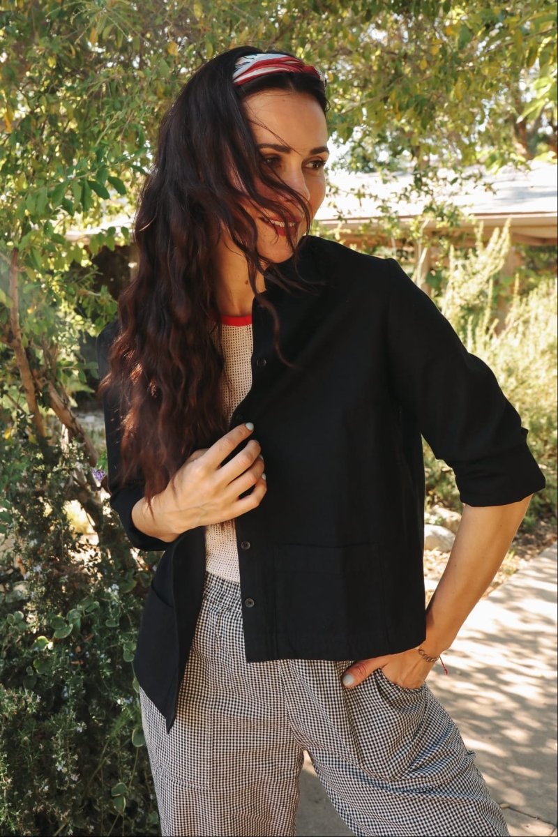 *NEW* Limited Edition Melek Cropped Denim Shirt - Black -  - OddBird Co.