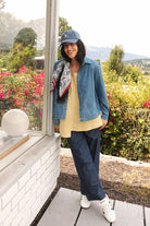 *NEW* Limited Edition Melek Cropped Denim Shirt - Light Wash - JLEMELEKCROPXS - OddBird Co.