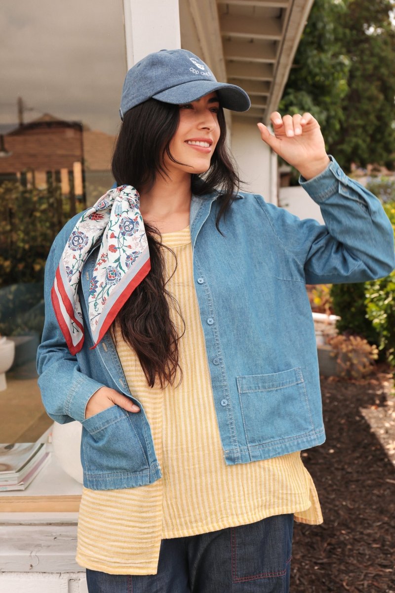 *NEW* Limited Edition Melek Cropped Denim Shirt - Light Wash - JLEMELEKCROPXS - OddBird Co.