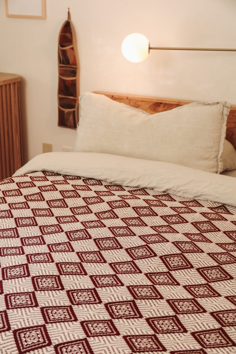 *NEW* Limited Edition Zarif Blanket - King - BLEZARIFKBRGNDY - OddBird Co.