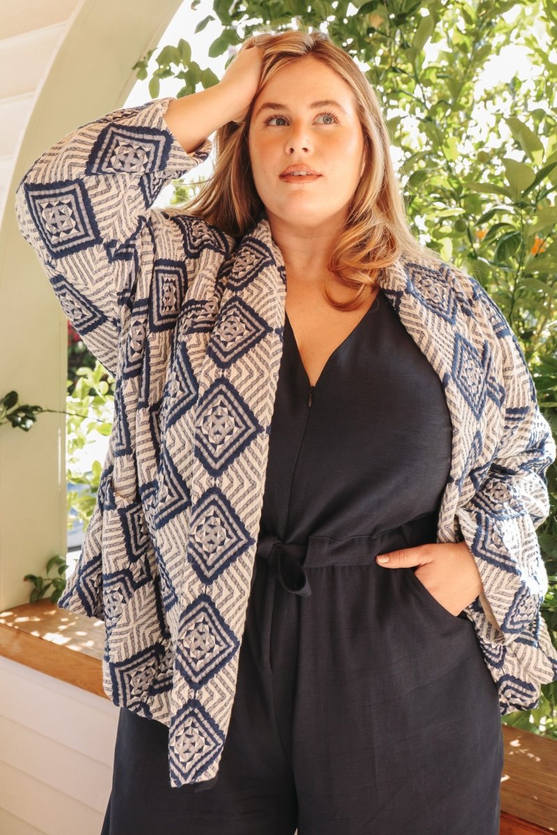 *NEW* Limited Edition Zarif Shawl Sweater - OLEZARIFBLUEXXS - OddBird Co.